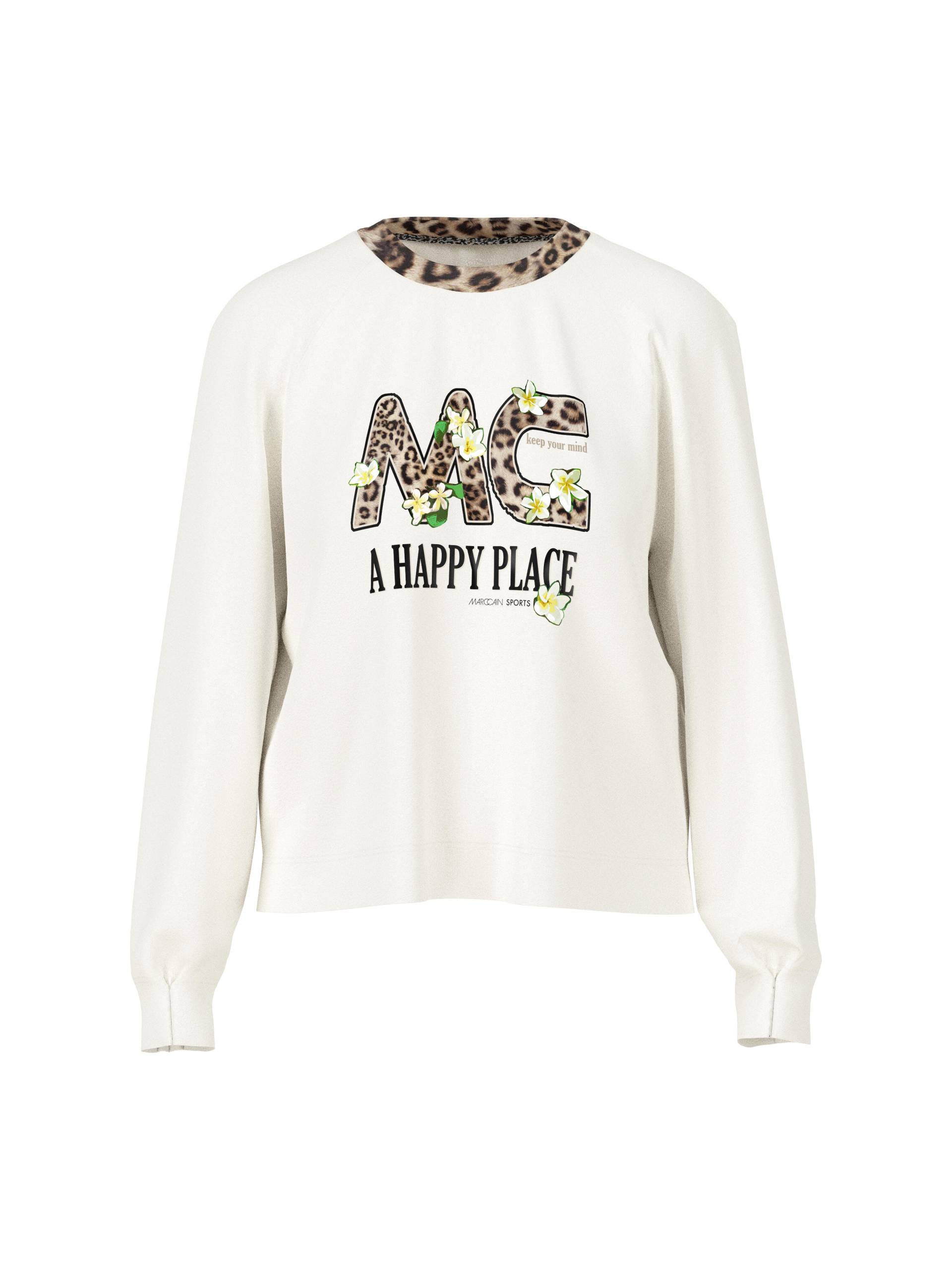 Marc Cain Sports - Uni T-Shirt mit Frontmotiv off-white - Gr. - 36 von Marc Cain Sports