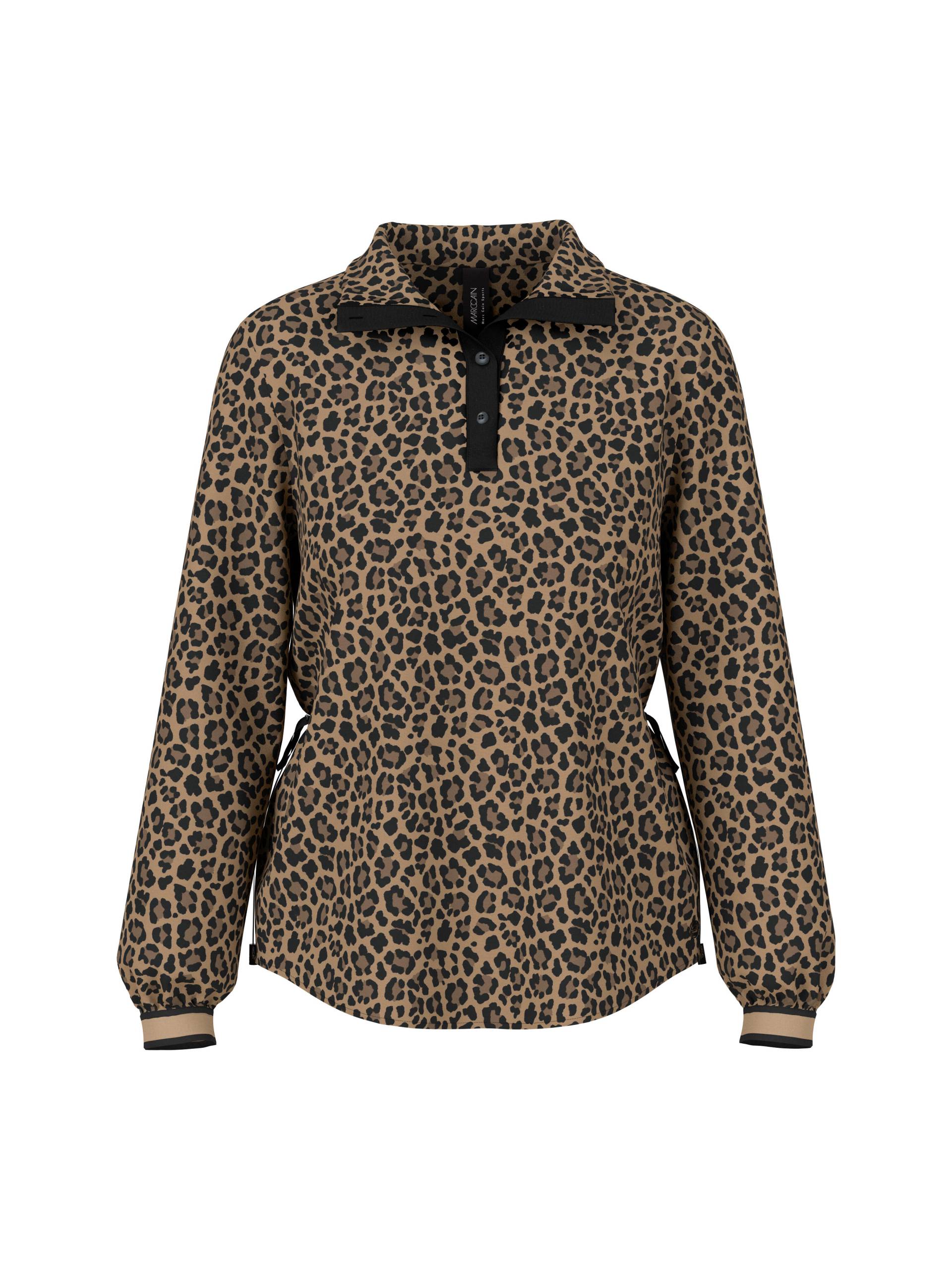 Marc Cain Sports - Viskosebluse mit Leomuster & Taillenband milk coffee - Gr. - 40 von Marc Cain Sports