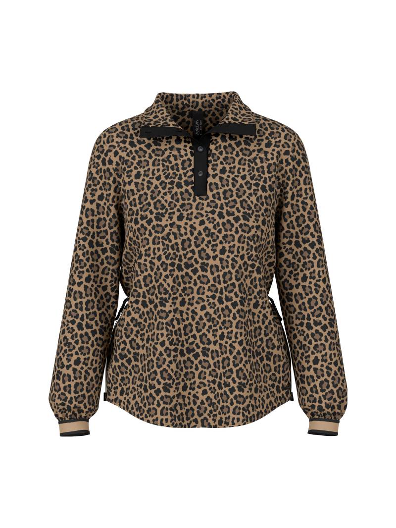 Marc Cain Sports - Viskosebluse mit Leomuster & Taillenband milk coffee - Gr. - 40 von Marc Cain Sports