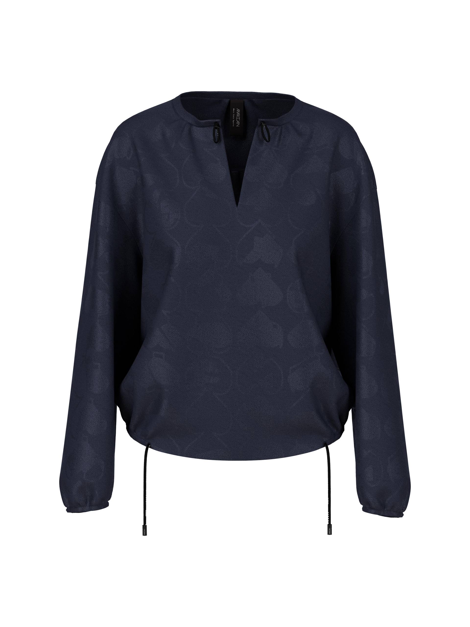 Marc Cain Sports - Weite Bluse mit tonigem Dessin navy - Gr. - 38 von Marc Cain Sports