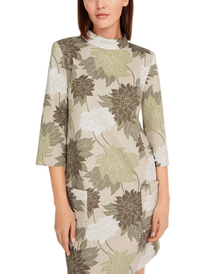 Marc Cain A-Linien-Kleid "Noble Neutrals" Premium Damenmode Florales Kleid aus Scubajersey von Marc Cain