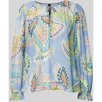 Marc Cain Bluse mit Allover-Print in Rauchblau, Größe 34 von Marc Cain