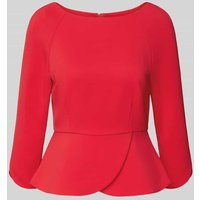 Marc Cain Bluse mit Rundhalsausschnitt und rückseitigem Reißverschluss in Rot, Größe 40 von Marc Cain