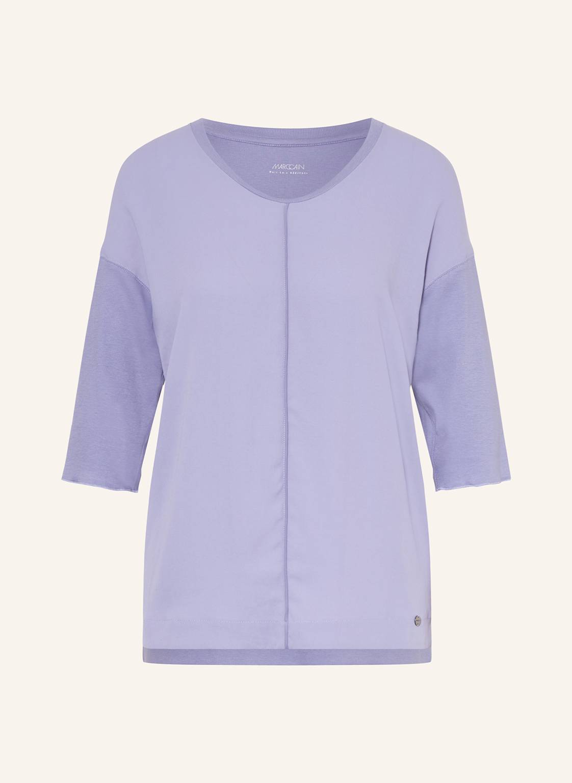 Marc Cain Blusenshirt Im Materialmix Mit 3/4-Arm lila Marc Cain Blusenshirt Im Materialmix Mit 3/4-Arm lila von Marc Cain