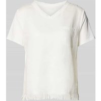 Marc Cain Blusenshirt mit aufgesetzter Brusttasche in Offwhite, Größe 34 von Marc Cain