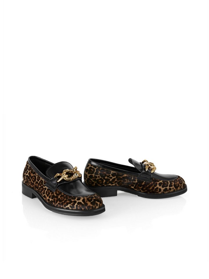 Marc Cain Collections Feminine Rigour Loafer Slipper, Mokassin, Flats mit allover Leo-Print von Marc Cain