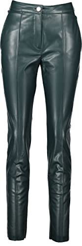 Marc Cain Damen Hose aus Kunstleder dunkelgrün (as3, Numeric, Numeric_40, Regular, Regular) von Marc Cain