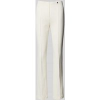 Marc Cain Feminine Fit Stoffhose mit fixierten Bügelfalten in Offwhite, Größe 34 von Marc Cain