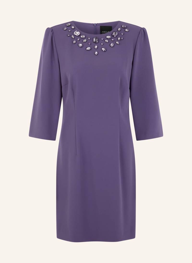 Marc Cain Kleid Mit 3/4-Arm Und Schmucksteinen blau von Marc Cain