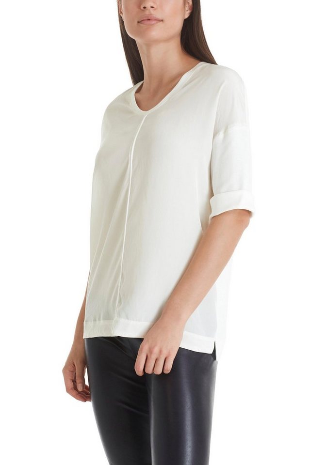 Marc Cain Langarmbluse "Collection Essential" Premium Damenmode Blusenshirt aus Material-Mix von Marc Cain