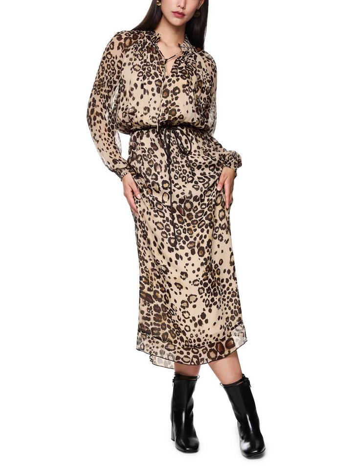 Marc Cain Maxikleid Feminine Rigour Premium Damenmode mit Leo-Print, Sommerkleid, fließend, V-Ausschnitt, locker geschnitten von Marc Cain