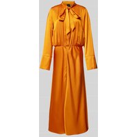 Marc Cain Maxikleid mit Schleifen-Detail in Orange, Größe 36 von Marc Cain