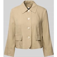 Marc Cain Regular Fit Blazer aus Leinen-Mix mit Knopfleiste in Sand, Größe 40 Marc Cain Regular Fit Blazer aus Leinen-Mix mit Knopfleiste in Sand, Größe 40 von Marc Cain