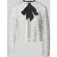 Marc Cain Regular Fit Blazer mit Pailletten und Schluppe in Offwhite, Größe 38 von Marc Cain