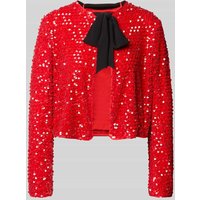 Marc Cain Regular Fit Blazer mit Pailletten und Schluppe in Rot, Größe 34 Marc Cain Regular Fit Blazer mit Pailletten und Schluppe in Rot, Größe 34 von Marc Cain