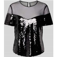 Marc Cain Regular Fit Bluse mit Paillettenbesatz in Metallic Black, Größe 46 Marc Cain Regular Fit Bluse mit Paillettenbesatz in Metallic Black, Größe 46 von Marc Cain
