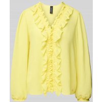 Marc Cain Regular Fit Bluse mit Rüschen in Gelb, Größe 42 von Marc Cain