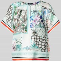 Marc Cain Regular Fit Seidenblusenshirt mit Schlüsselloch-Ausschnitt in Mint, Größe 34 Marc Cain Regular Fit Seidenblusenshirt mit Schlüsselloch-Ausschnitt in Mint, Größe 34 von Marc Cain