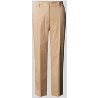 Marc Cain Regular Fit Stoffhose mit Bügelfalten in Taupe, Größe 36 von Marc Cain