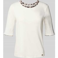 Marc Cain Regular Fit T-Shirt mit Animal-Print in Offwhite, Größe 38 Marc Cain Regular Fit T-Shirt mit Animal-Print in Offwhite, Größe 38 von Marc Cain