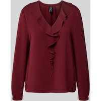 Marc Cain Relaxed Fit Bluse mit Rüschenbesatz in Bordeaux, Größe 34 Marc Cain Relaxed Fit Bluse mit Rüschenbesatz in Bordeaux, Größe 34 von Marc Cain