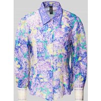 Marc Cain Relaxed Fit Leinenbluse mit Ballonärmeln in Flieder, Größe 40 Marc Cain Relaxed Fit Leinenbluse mit Ballonärmeln in Flieder, Größe 40 von Marc Cain