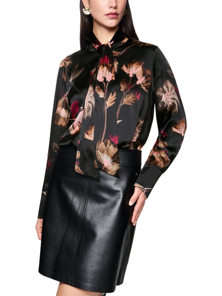 Marc Cain Schluppenbluse Feminine Rigour Premium Damenmode Floral Print, Schluse, V-Ausschnitt 92% Seide & Elasthan Premium von Marc Cain