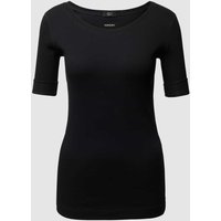 Marc Cain Shirt mit Rippenstruktur und 1/2-Arm in Black, Größe 42 von Marc Cain