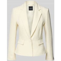 Marc Cain Slim Fit Blazer mit Reverskragen und Pattentaschen in Offwhite, Größe 44 Marc Cain Slim Fit Blazer mit Reverskragen und Pattentaschen in Offwhite, Größe 44 von Marc Cain
