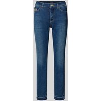 Marc Cain Slim Fit Jeans im 5-Pocket-Design in Marine Melange, Größe 46 von Marc Cain
