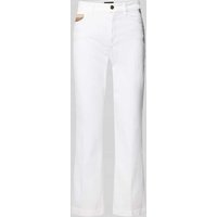 Marc Cain Straight Fit Jeans im 5-Pocket-Design mit Label-Detail in Weiss, Größe 38 von Marc Cain