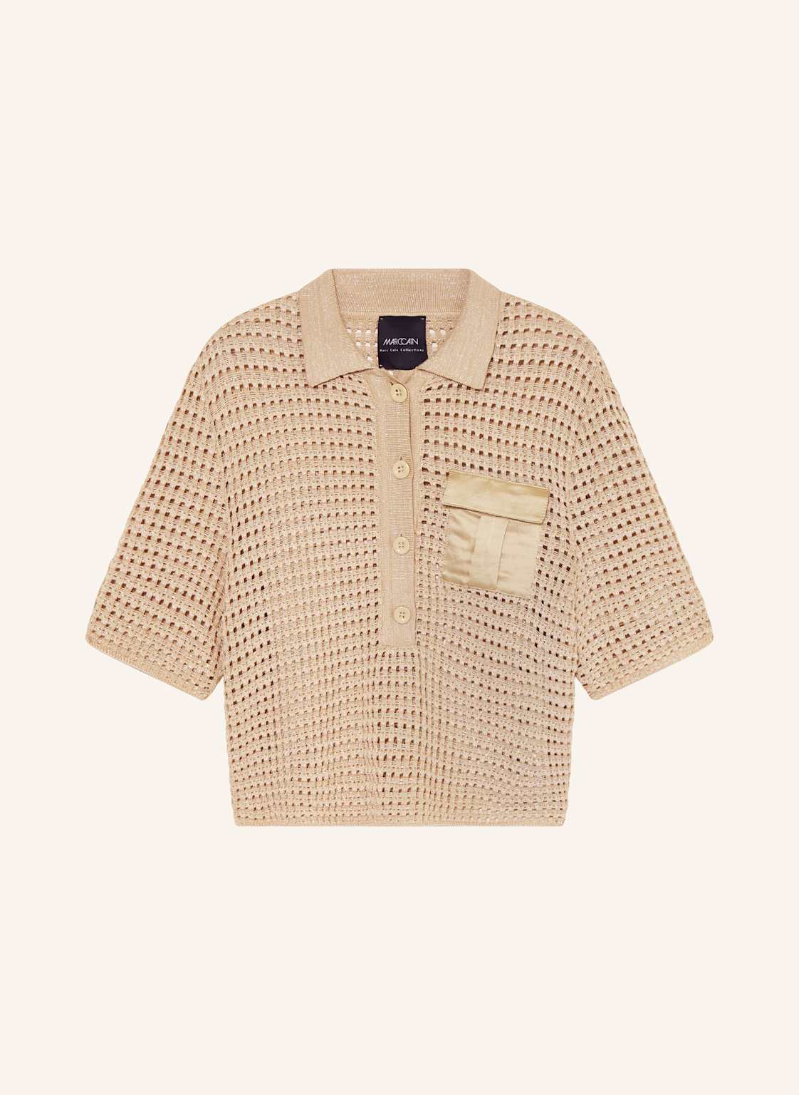 Marc Cain Strick-Poloshirt Mit Glitzergarn beige von Marc Cain