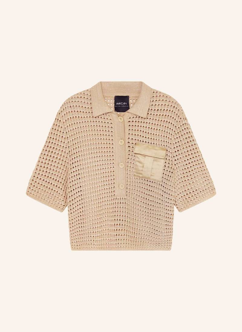 Marc Cain Strick-Poloshirt Mit Glitzergarn beige von Marc Cain