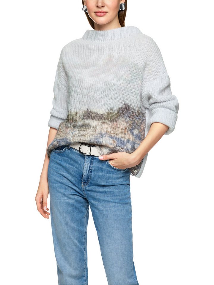 Marc Cain Strickpullover Romantic Tresaures Premium Damenmode weite Passform, Rundhals Stehkragen Glitzergarn Alpaka High Premium von Marc Cain