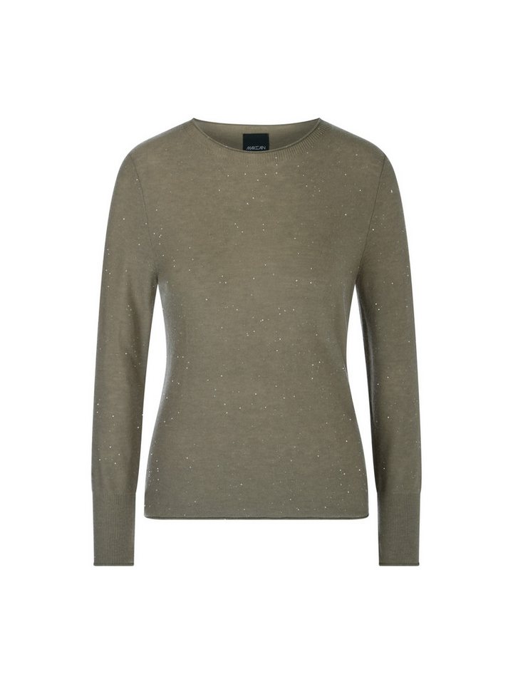 Marc Cain Strickpullover Wollpullover mit Pailletten - Gerade von Marc Cain