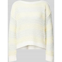 Marc Cain Strickpullover mit Lochmuster in Offwhite, Größe 38 von Marc Cain