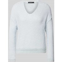 Marc Cain Strickpullover mit V-Ausschnitt in Rauchblau, Größe 34 von Marc Cain