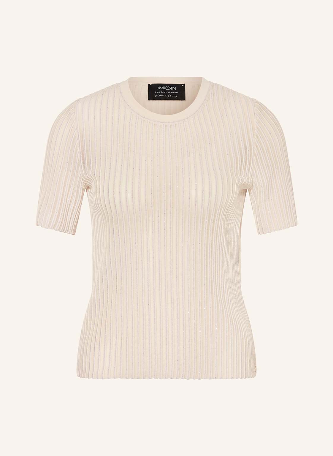 Marc Cain Strickshirt Mit Pailletten beige von Marc Cain