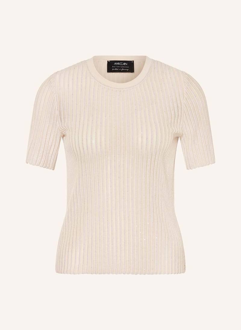 Marc Cain Strickshirt Mit Pailletten beige von Marc Cain