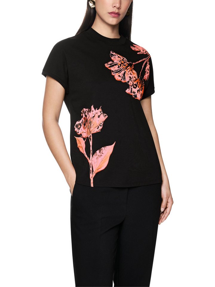 Marc Cain T-Shirt Feminine Rigour Premium Damenmode floraler Print, mit Perlendetails, Rundhals, locker geschnitten von Marc Cain