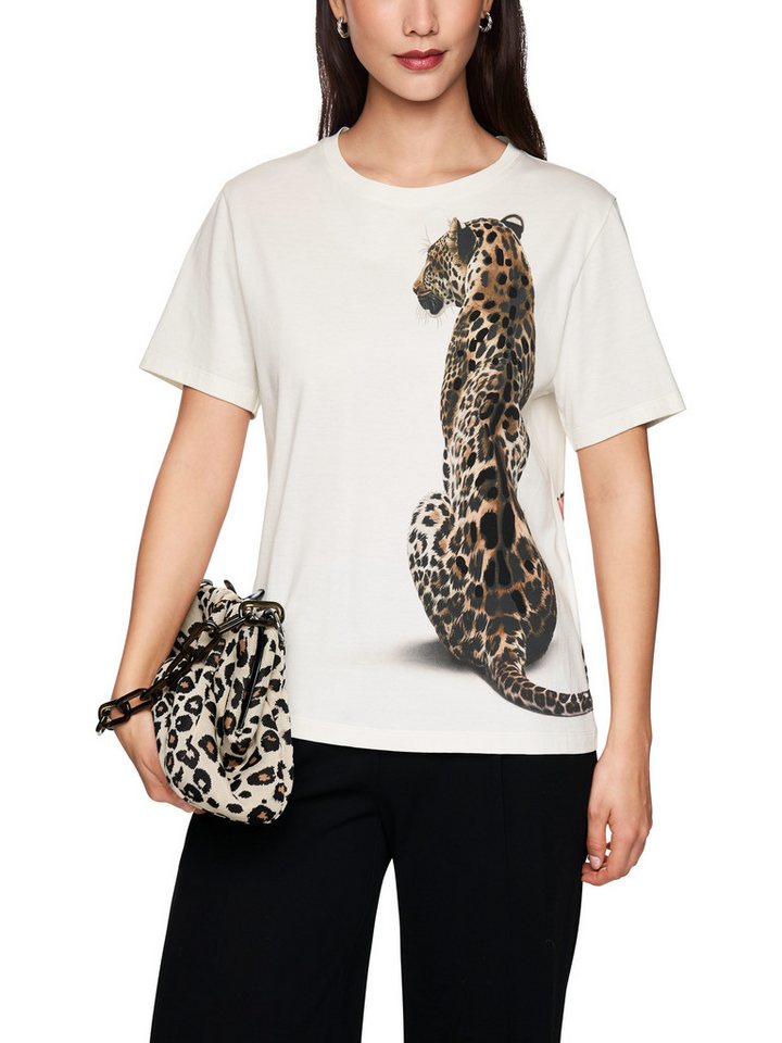 Marc Cain T-Shirt Feminine Rigour Premium Damenmode mit Leoparden Druck, Rundhals, gerader Schnitt von Marc Cain