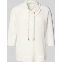 Marc Cain T-Shirt aus Baumwoll-Mix mit Tunnelzug in Offwhite, Größe 40 Marc Cain T-Shirt aus Baumwoll-Mix mit Tunnelzug in Offwhite, Größe 40 von Marc Cain
