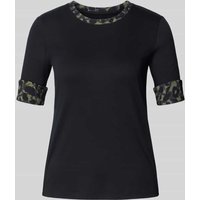 Marc Cain T-Shirt mit Ärmelumschlägen in Black, Größe 34 von Marc Cain