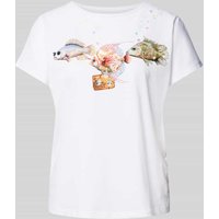 Marc Cain T-Shirt mit Paillettenbesatz in Weiss, Größe 34 von Marc Cain