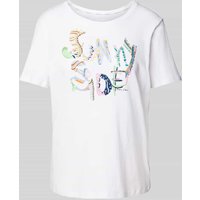 Marc Cain T-Shirt mit Statement-Print in Offwhite, Größe 34 von Marc Cain