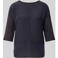 Marc Cain T-Shirt mit geripptem Rundhalsausschnitt in Marine, Größe 40 Marc Cain T-Shirt mit geripptem Rundhalsausschnitt in Marine, Größe 40 von Marc Cain