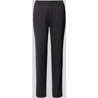 Marc Cain Tapered Fit Leinenhose mit elastischem Bund in Black, Größe 34 von Marc Cain