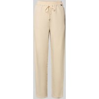 Marc Cain Tapered Fit Stoffhose aus Viskose-Leinen-Mix in Sand, Größe 42 von Marc Cain