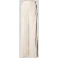 Marc Cain Wide Fit High Waist Stoffhose aus Leinen-Mix mit Viskose-Anteil in Sand, Größe 40 von Marc Cain