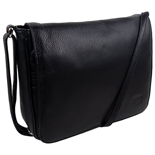 Marc Chantal Damen-Handtasche aus Leder mit schwarzer Klappe von Marc Chantal